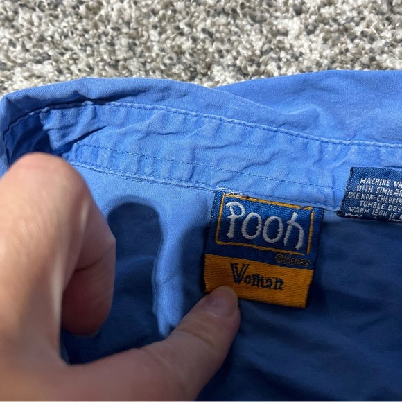 VTG Disney Shirt Womens 18W/20W Embroidered Pooh Tigger Flowers Pocket Button Up - Picture 4 of 10